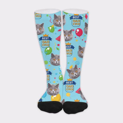 Personalized Pet Dad Sock - Gift For Dog Dad, Cat Dad - Custom With Pet Faces
