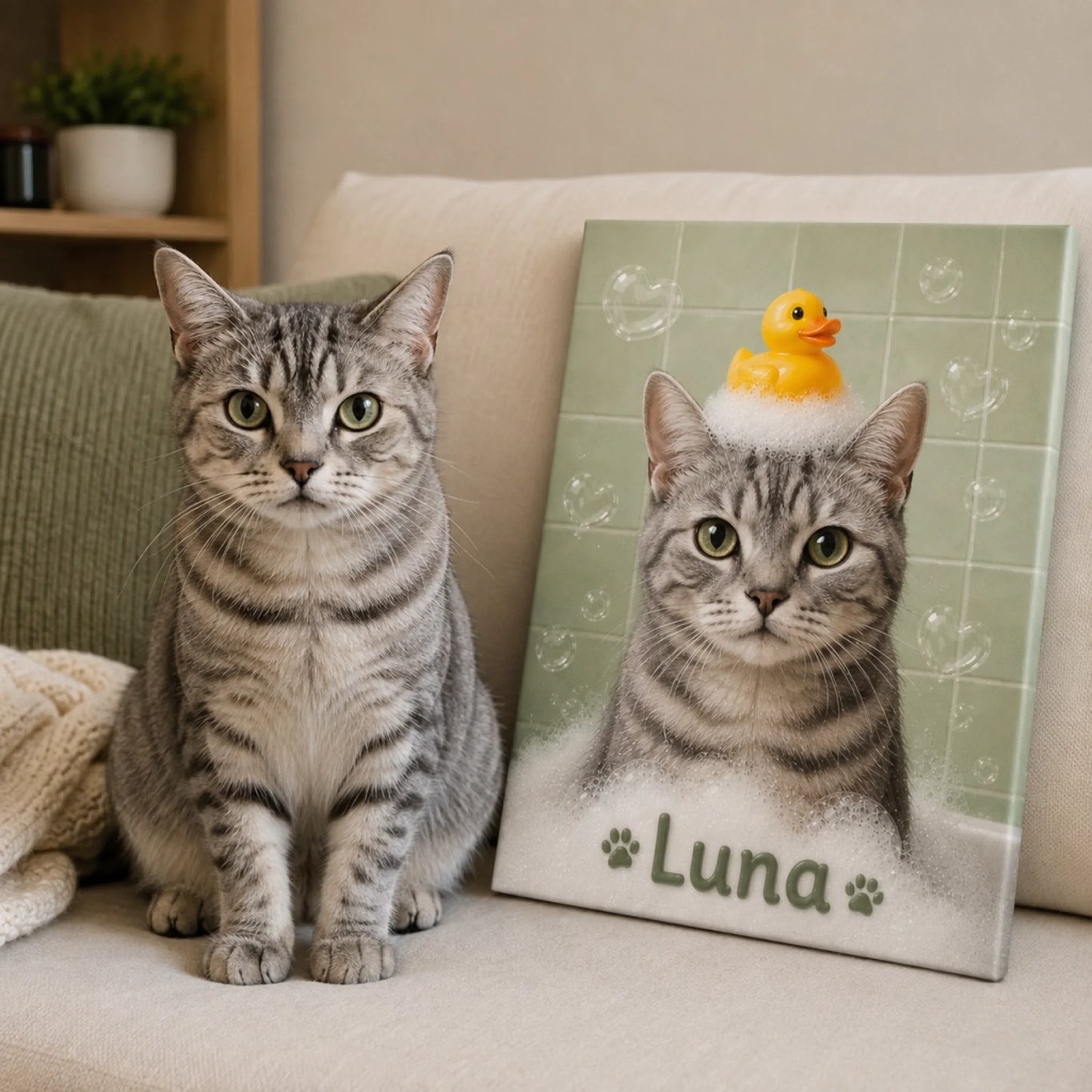 cat bath duck