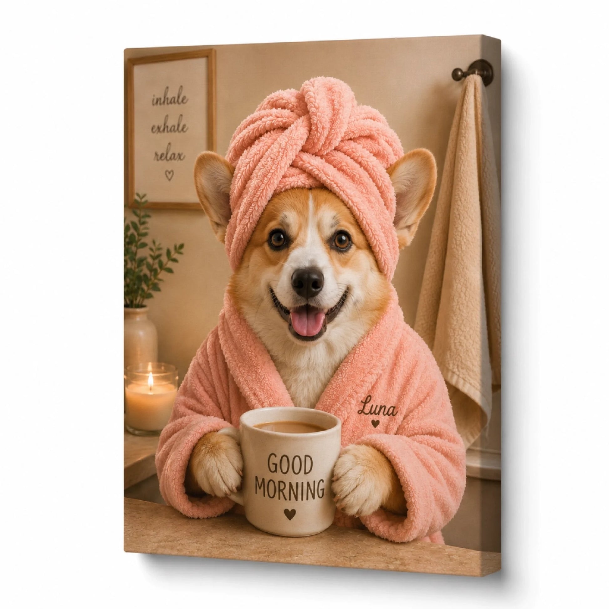 corgi pink robe
