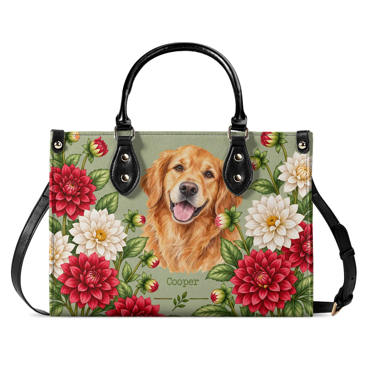 Vintage Dahlia – Custom Pet Portrait Handbag