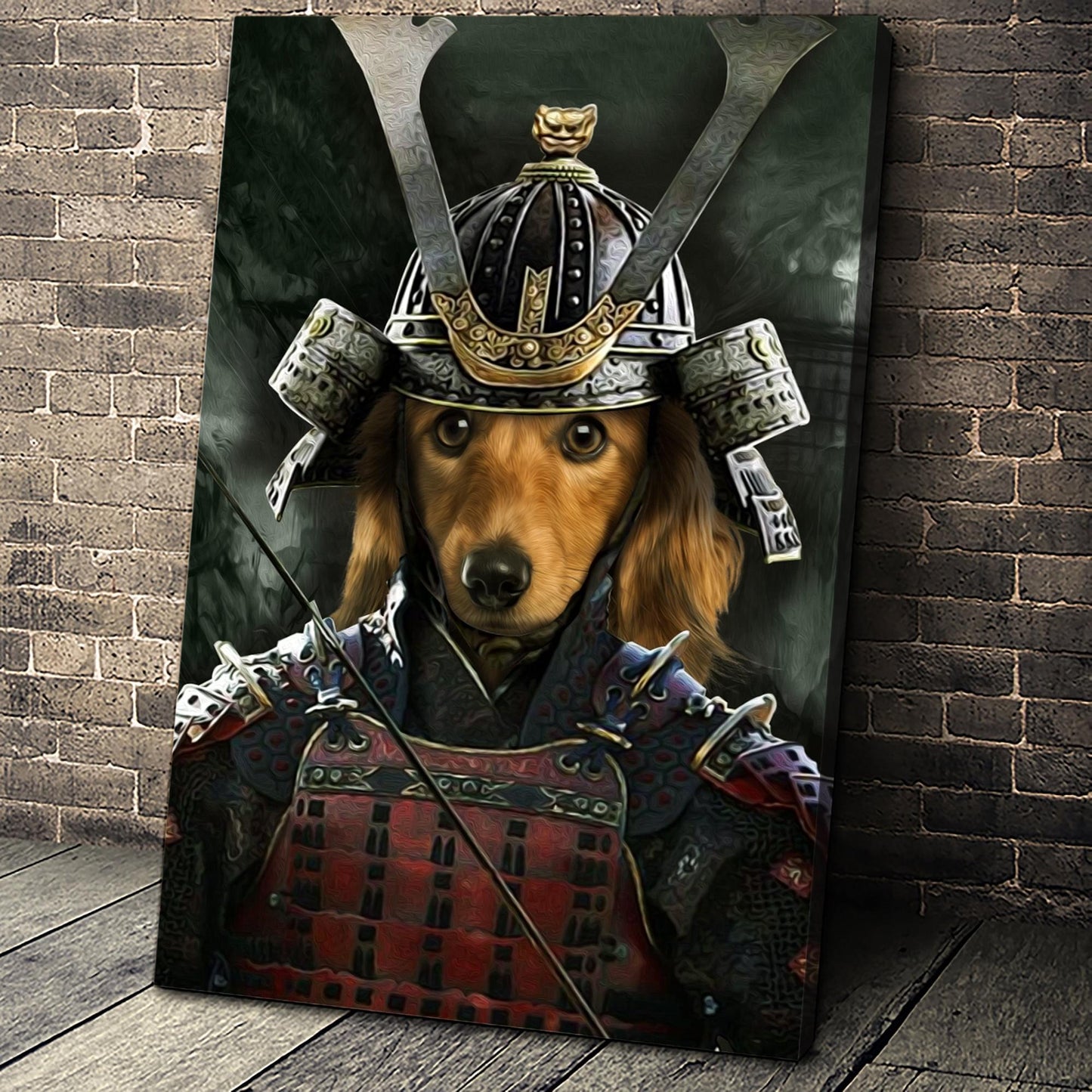 Ancient Samurai Custom Pet Portrait Canvas