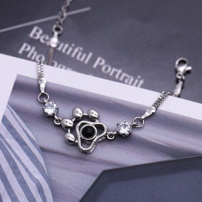 Personalized Dog Paw Shaped Photo Projection Bracelet