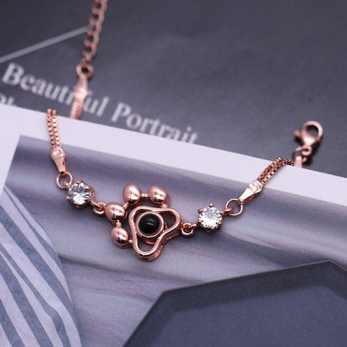 Personalized Dog Paw Shaped Photo Projection Bracelet