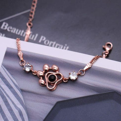 Personalized Dog Paw Shaped Photo Projection Bracelet