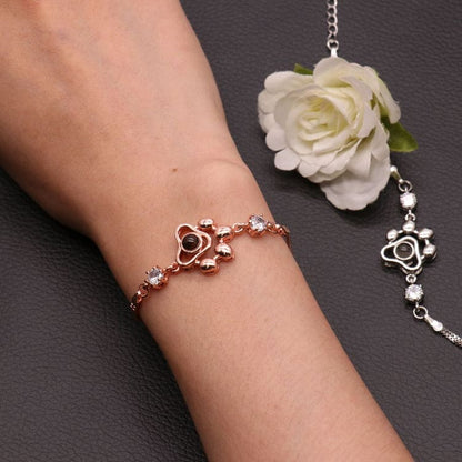 Personalized Dog Paw Shaped Photo Projection Bracelet