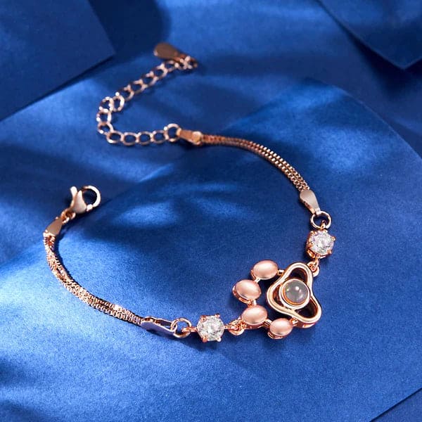Personalized Dog Paw Shaped Photo Projection Bracelet