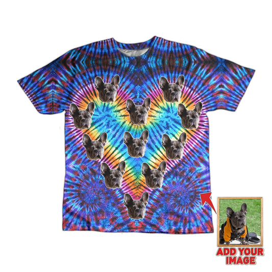 All Over Print Tie Dye Heart Custom Pet T-shirt