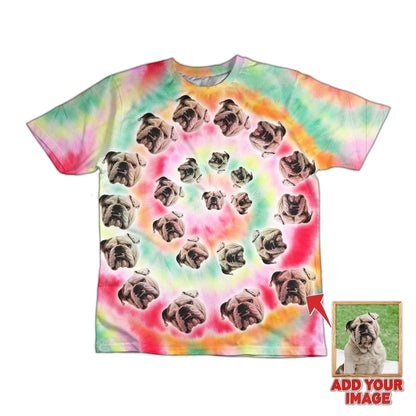 All Over Print Spiral Artistic Batik Tie Dye Custom Pet T-shirt