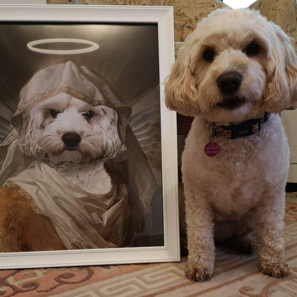 The Angel Custom Pet Portrait Canvas - Noble Pawtrait