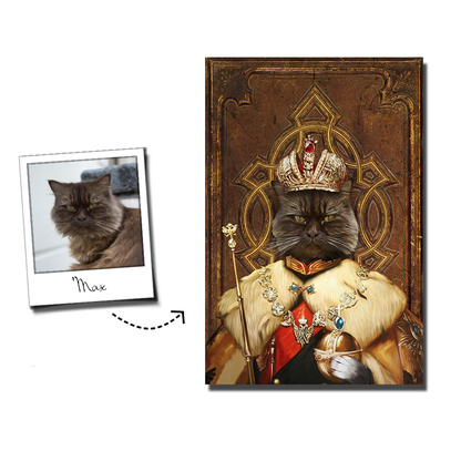 The King Custom Pet Portrait - Noble Pawtrait