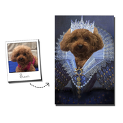 Her Majesty Custom Pet Portrait Canvas - Noble Pawtrait