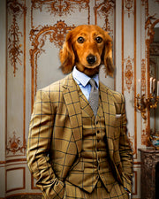 The Brown Suit Custom Pet Portrait - Noble Pawtrait