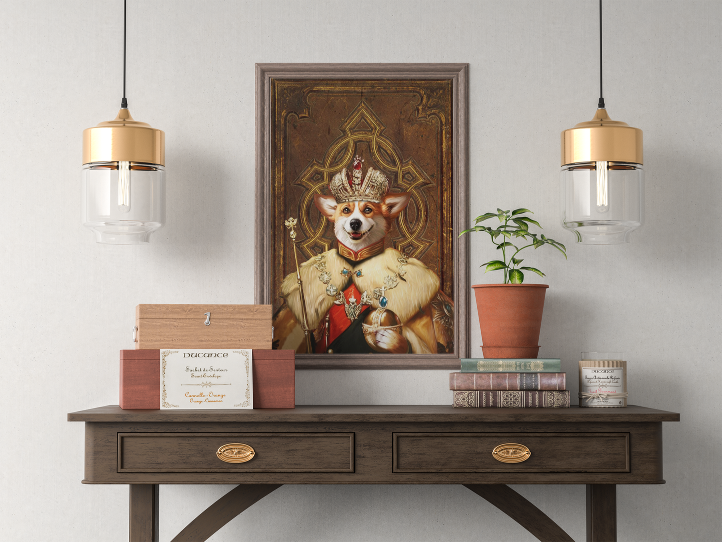 The King Custom Pet Portrait Canvas - Noble Pawtrait