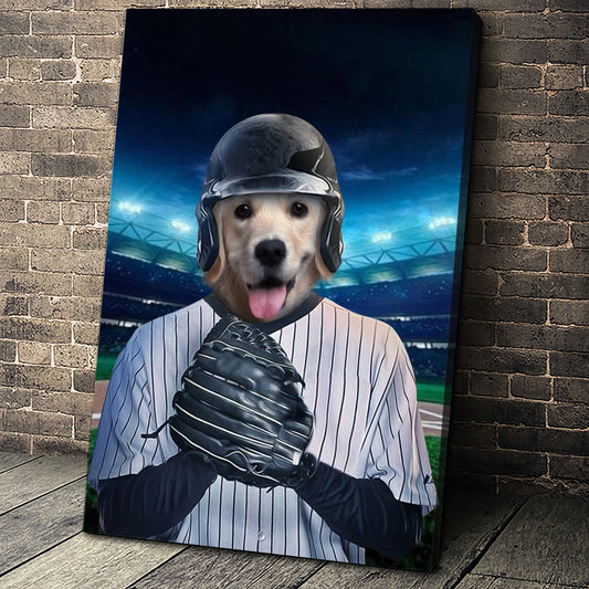 The Baseball Player Custom Digital Download Pet Portrait - Noble Pawtrait
