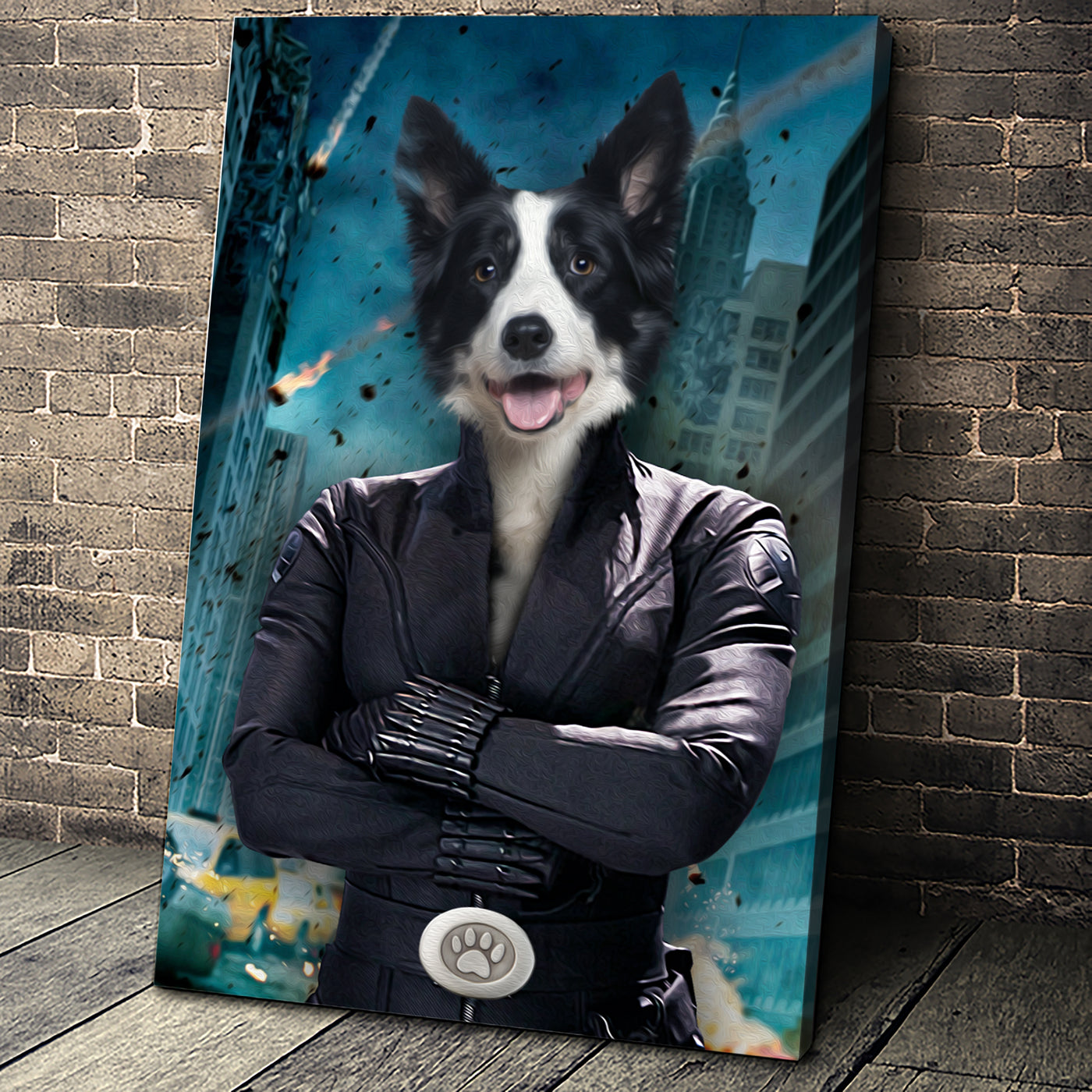 Black Paw Custom Pet Portrait Canvas - Noble Pawtrait