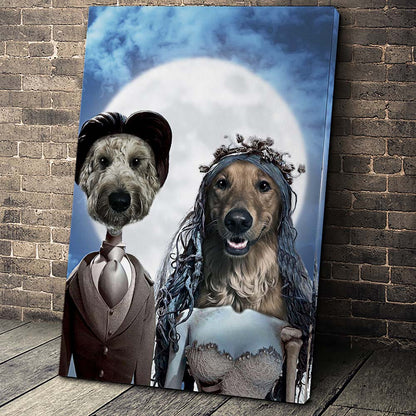 The Bride & Groom Custom Pet Portrait Canvas - Noble Pawtrait