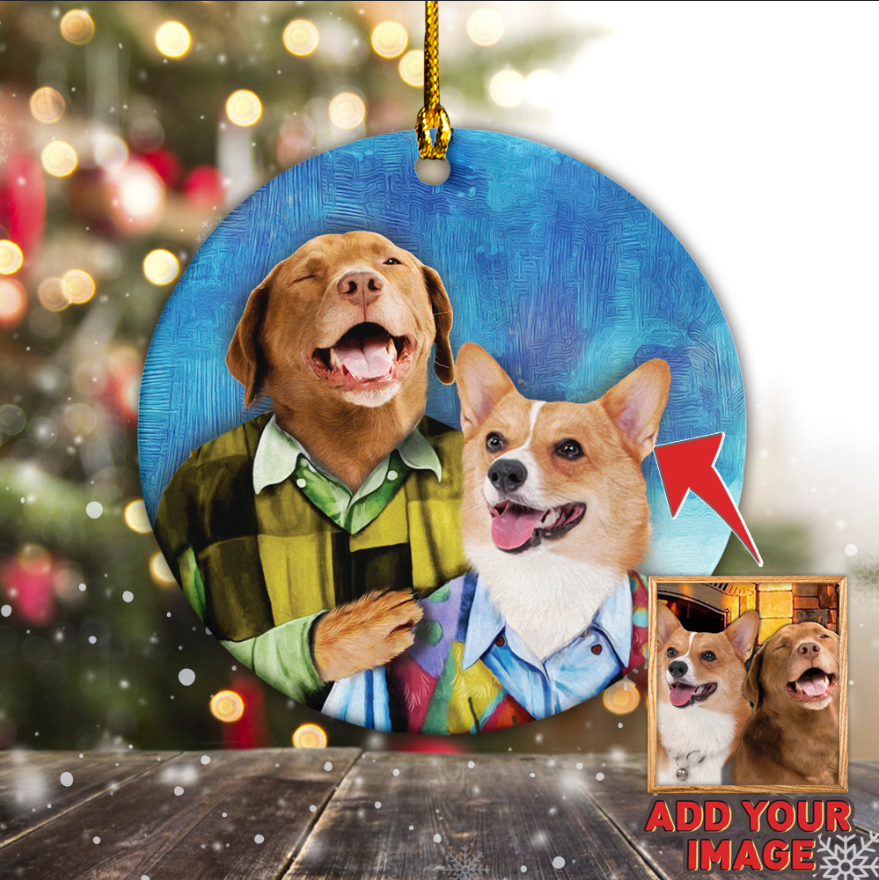 The Brothers Custom Pet Ornament 2-Sided - Noble Pawtrait