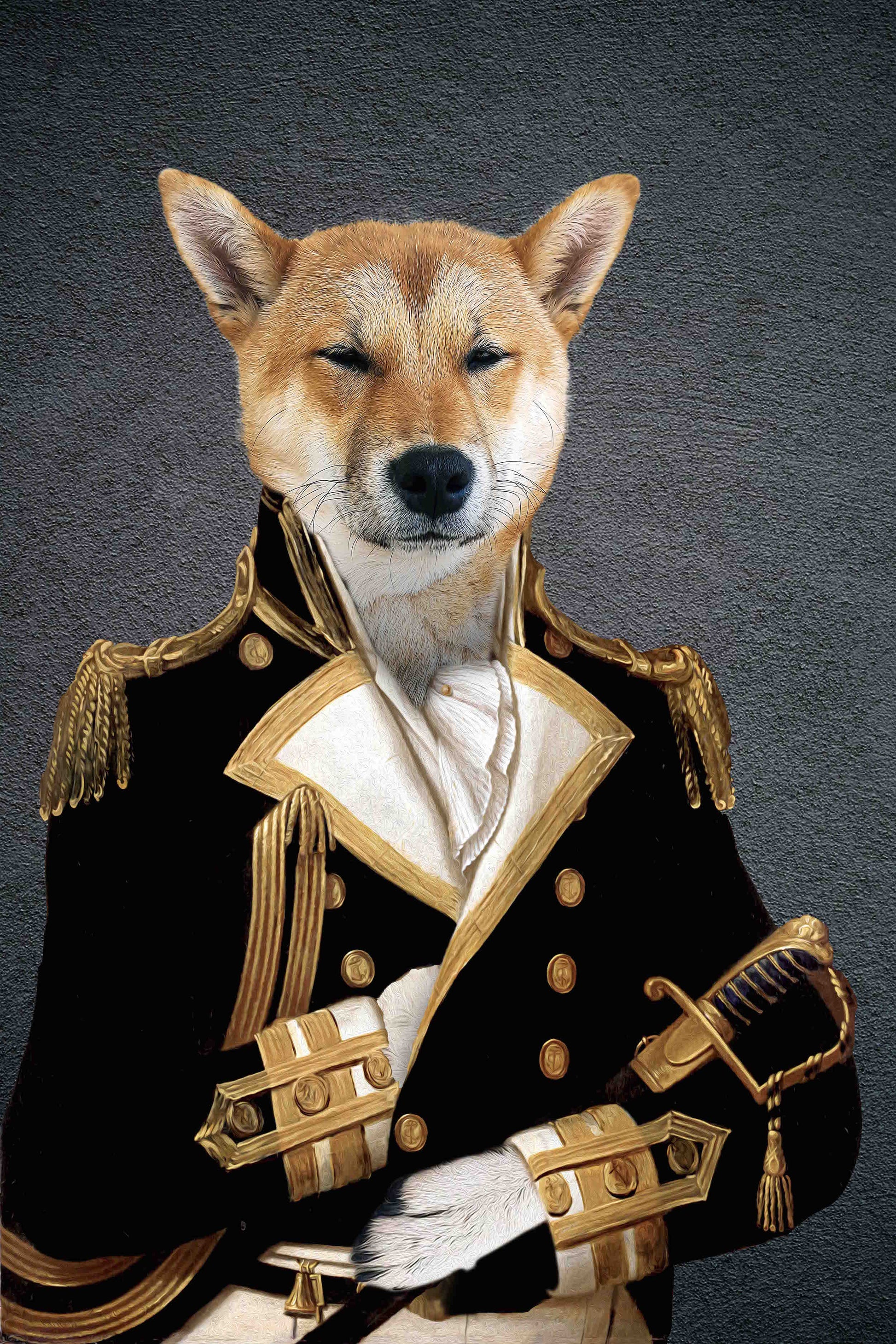 Chef d'escadron Custom Pet Portrait Poster - Noble Pawtrait