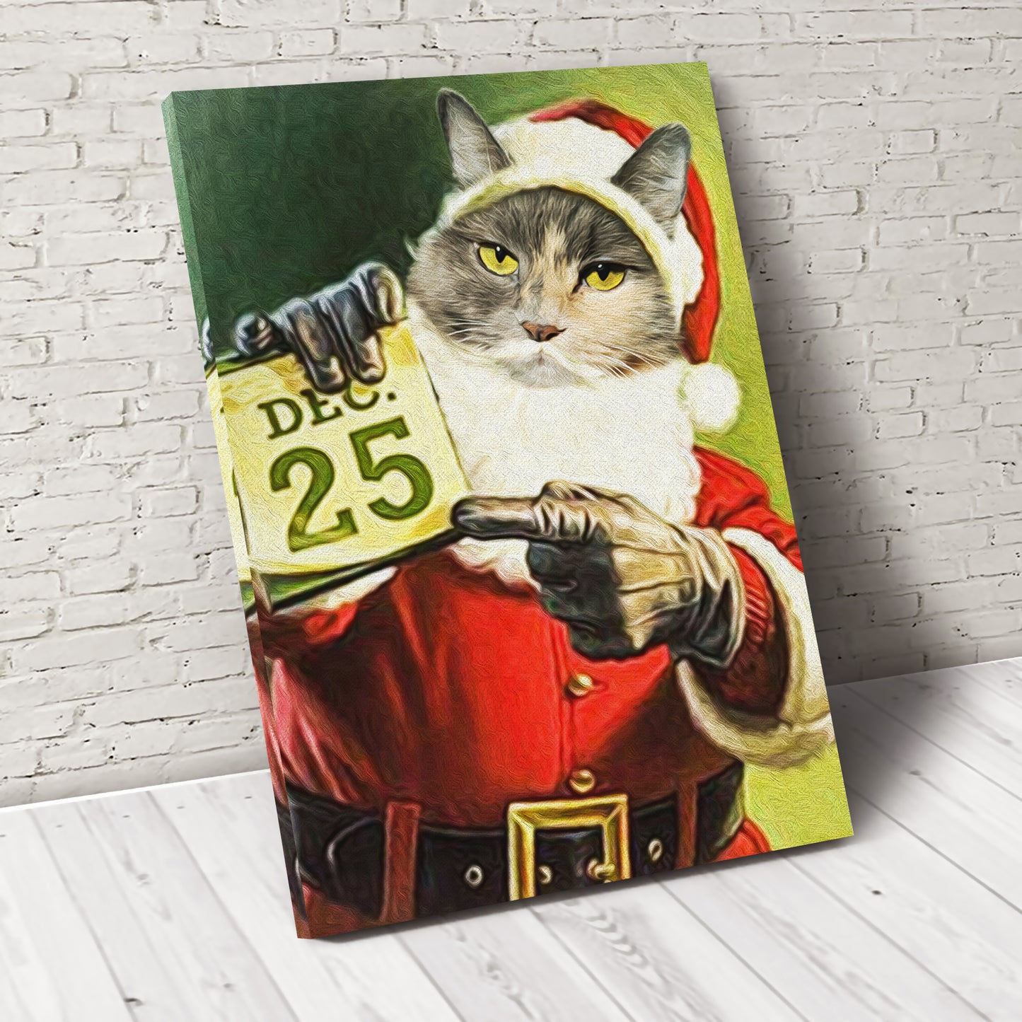 Christmas Santa Custom Pet Portrait Canvas - Noble Pawtrait