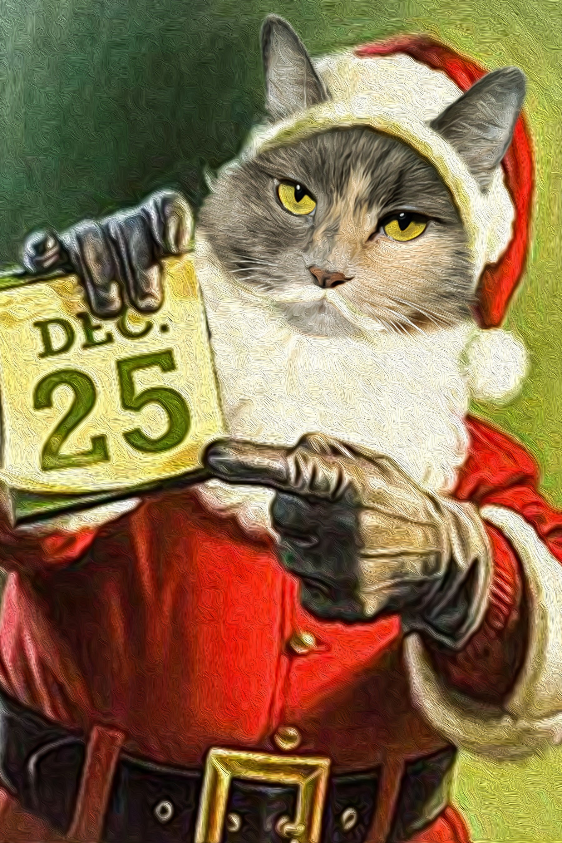 Christmas Santa Custom Pet Portrait Poster - Noble Pawtrait