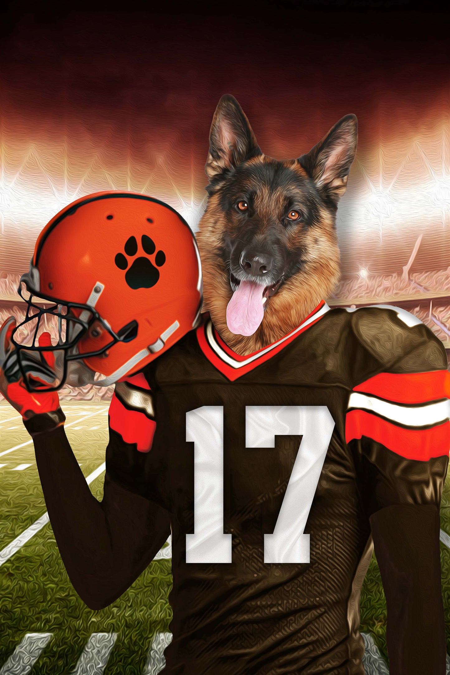 The Cleveland Fan Custom Digital Download Pet Portrait - Noble Pawtrait