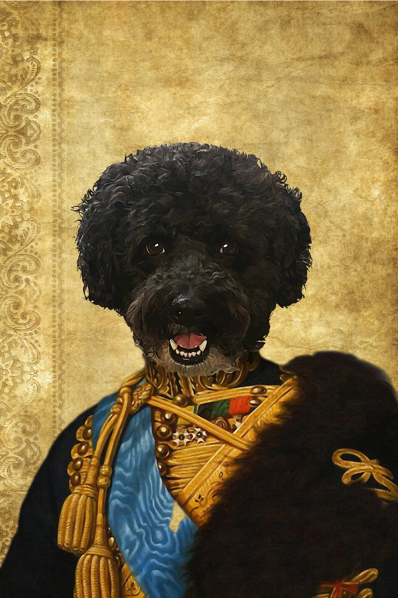 The Colonel En Second General Custom Pet Portrait Canvas - Noble Pawtrait