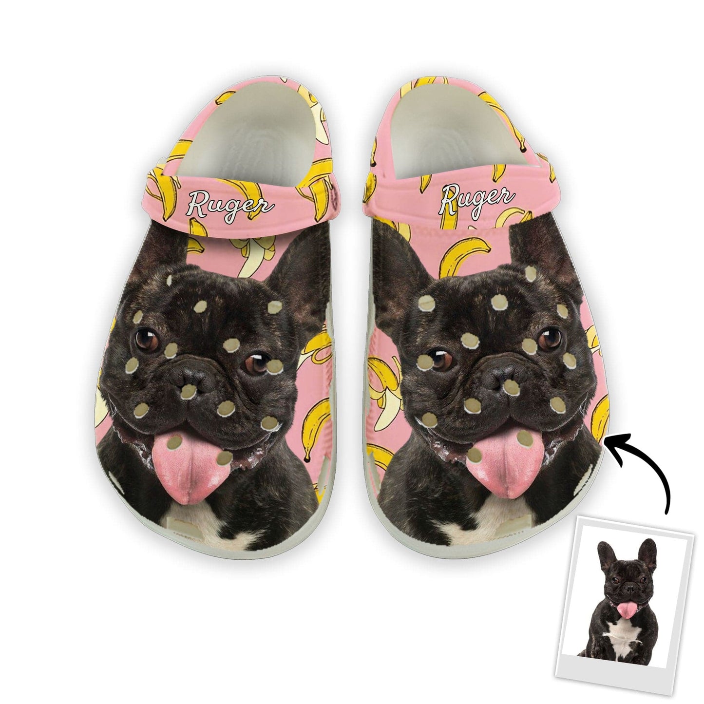 Custom Clogs With Pet Face | Personalized Gift For Pet Lovers | Banana Photo