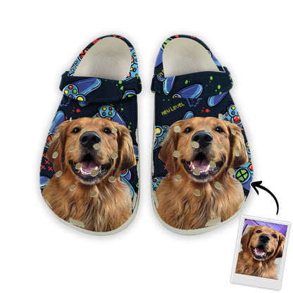 Custom Clogs With Pet Face | Personalized Gift For Pet Lovers | Gamer Photo