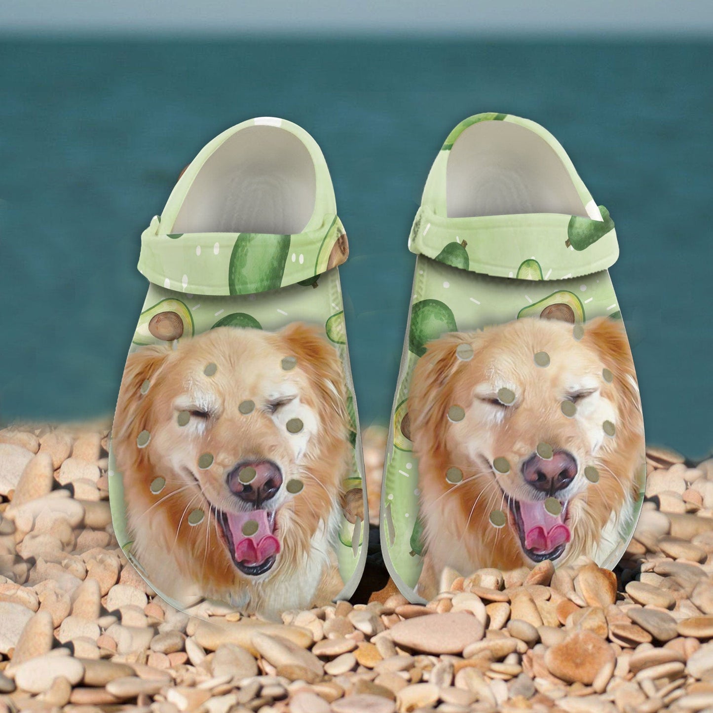 Custom Clogs With Pet Face | Personalized Gift For Pet Lovers | Avocado Photo