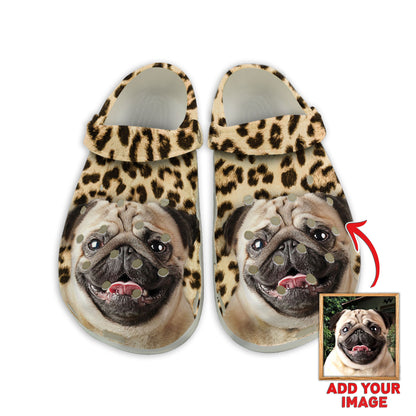 Custom Clogs With Pet Face | Personalized Gift For Pet Lovers | Leopard Photo