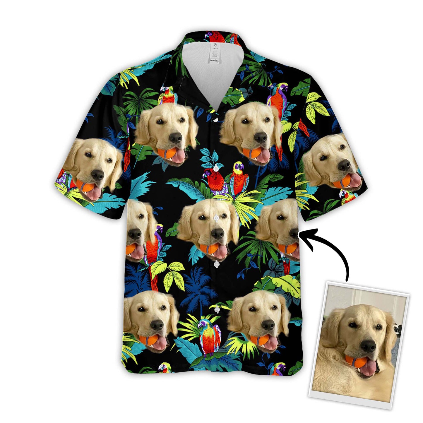 Custom Hawaiian Shirt With Pet Face | Personalized Gift For Pet Lovers | Tropical Pattern Aloha Shirt