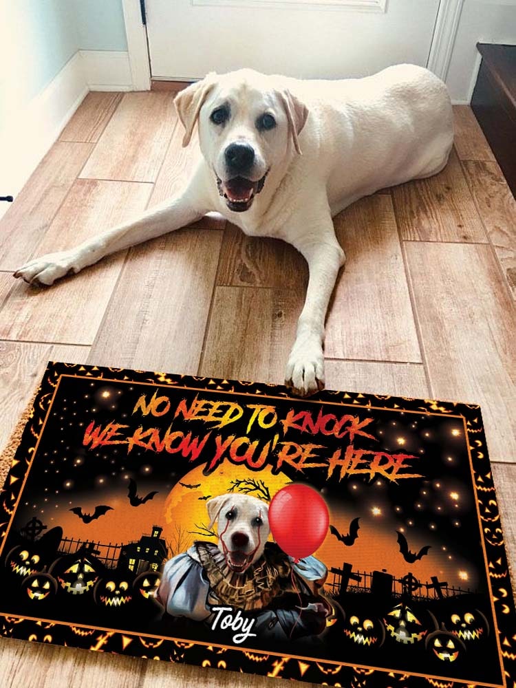 ITpaw No Need To Knock Custom 1 Pet Doormat - Noble Pawtrait