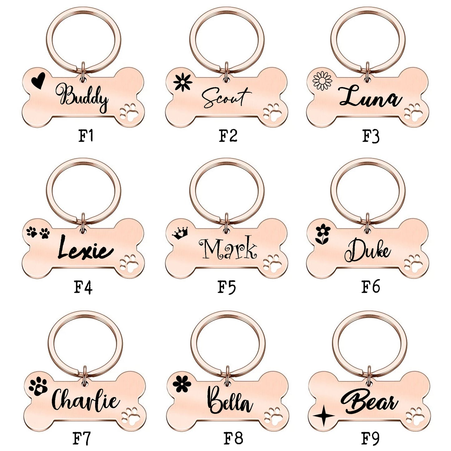 Personalized Bone Dog Tag Engraved Pet ID