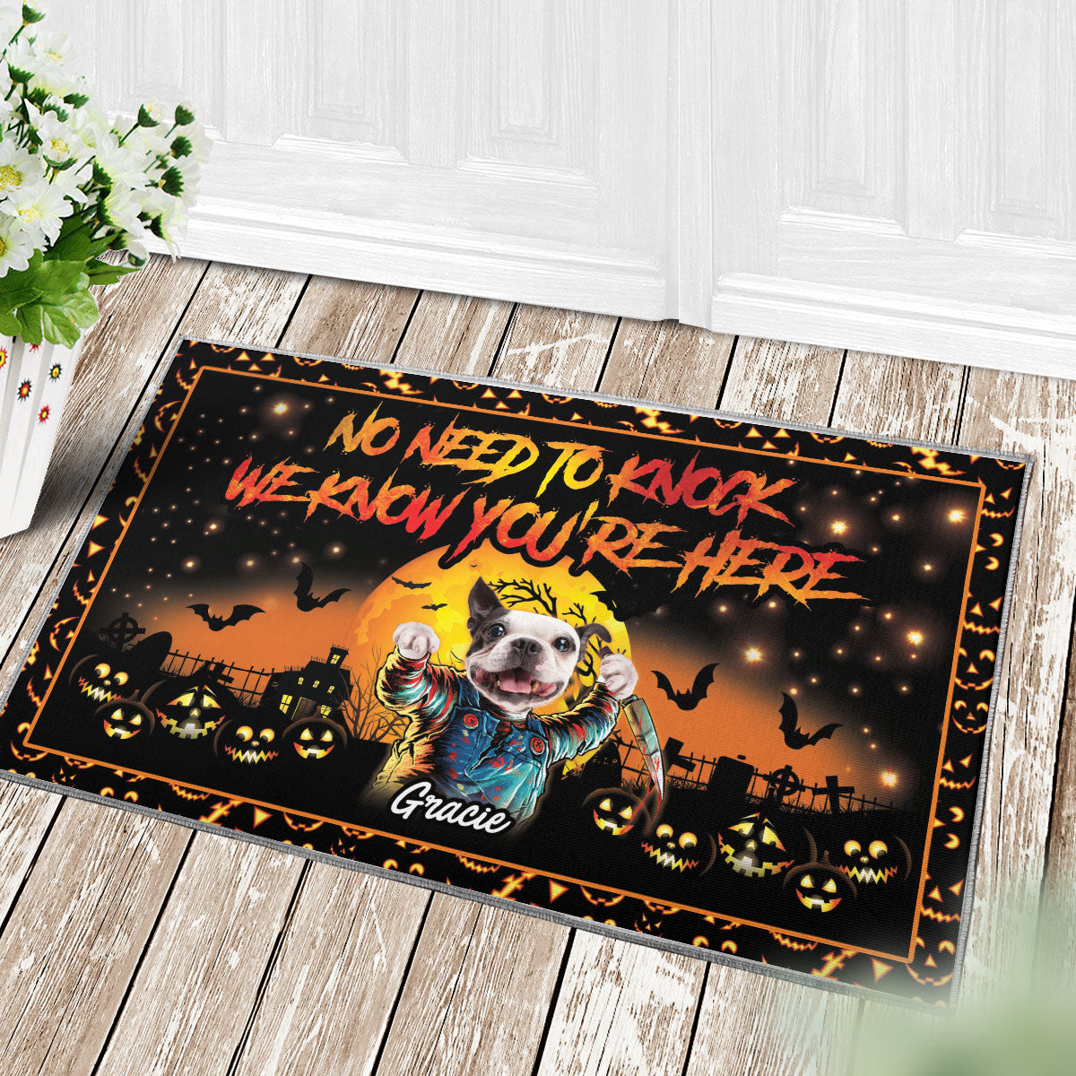 Chuckaw No Need To Knock Custom 1 Pet Doormat - Noble Pawtrait