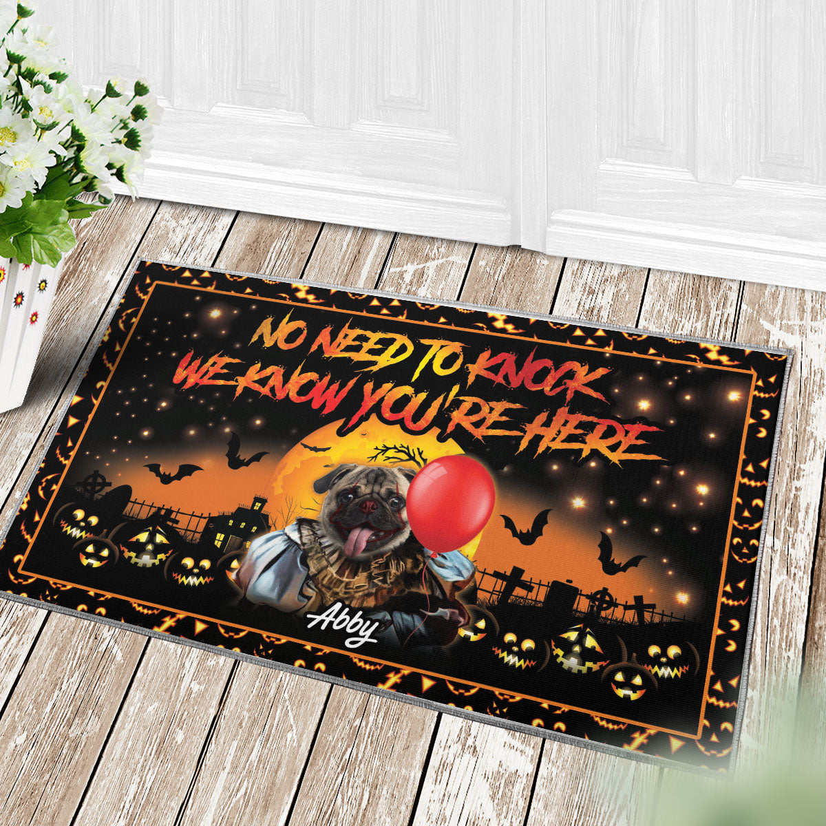 ITpaw No Need To Knock Custom 1 Pet Doormat - Noble Pawtrait