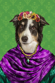 The Floral Custom Pet Portrait Canvas - Noble Pawtrait