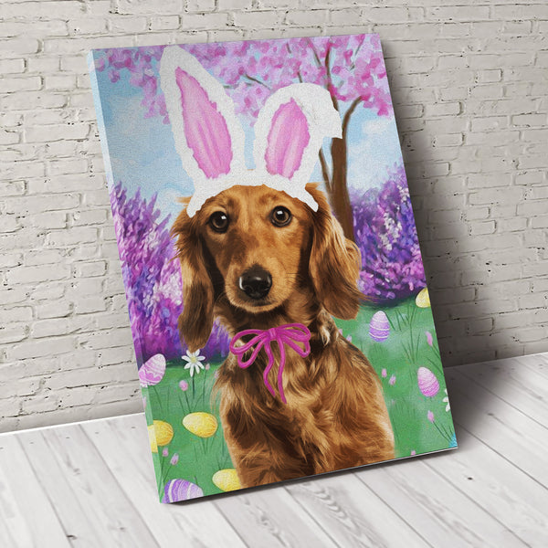 Happy Easter Custom Pet Portrait Canvas - Noble Pawtrait