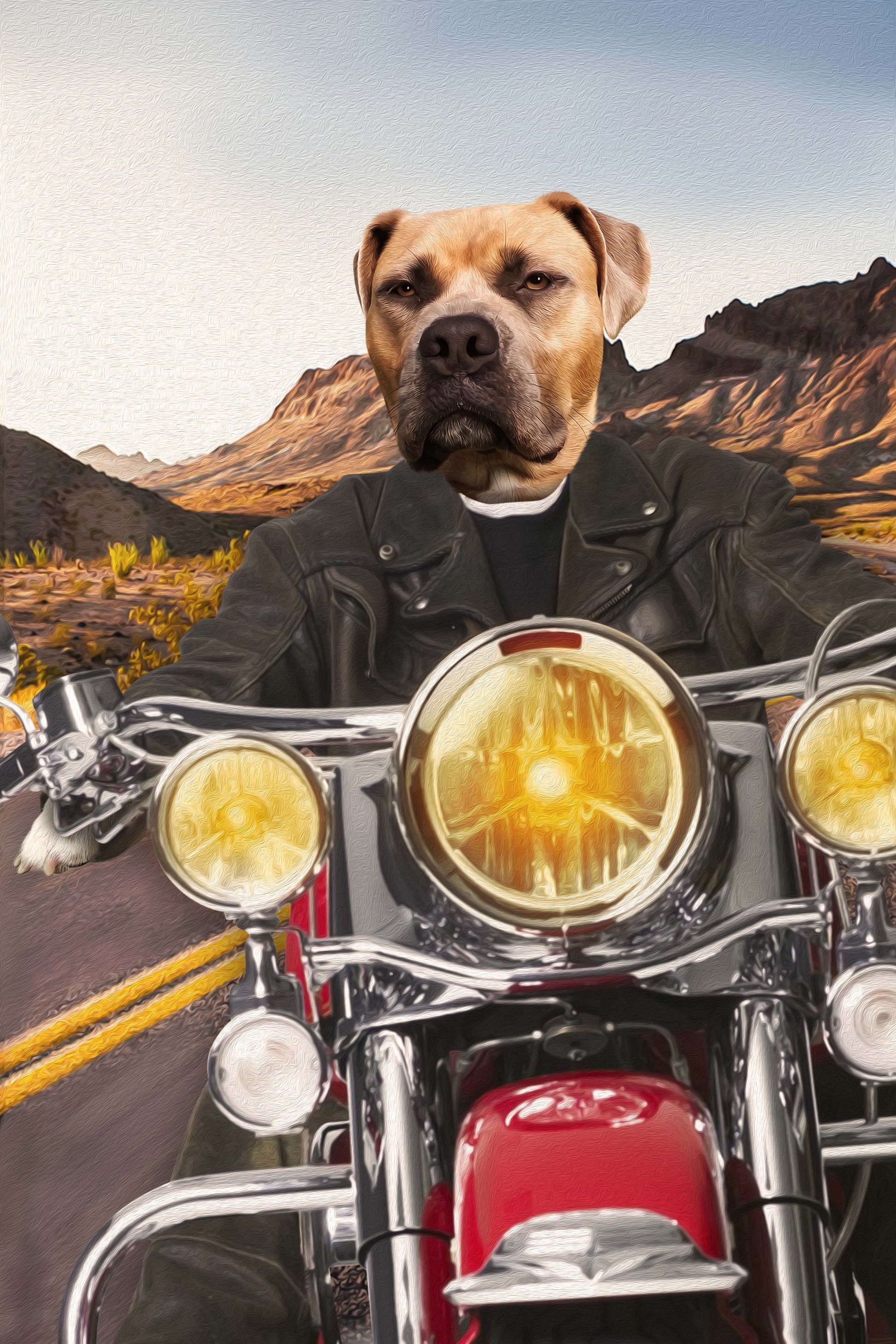 Harley-Pawson Rider Custom Pet Portrait Digital Download - Noble Pawtrait