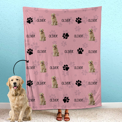 Couverture polaire personnalisée pour animaux de compagnie, motif de ligne, cadeau pour les parents de l'animal