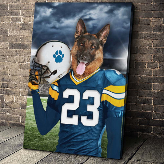 Los Angeles Chargers Fan Custom Canvas Pet Portrait - Noble Pawtrait