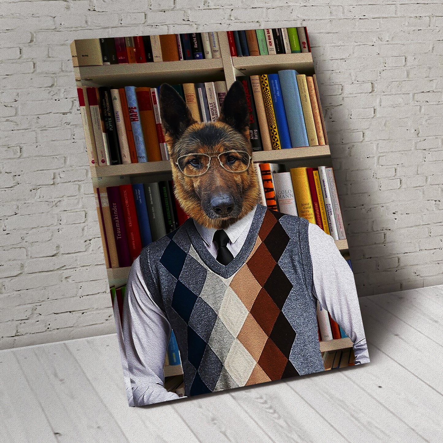 The Reader Custom Pet Portrait - Noble Pawtrait