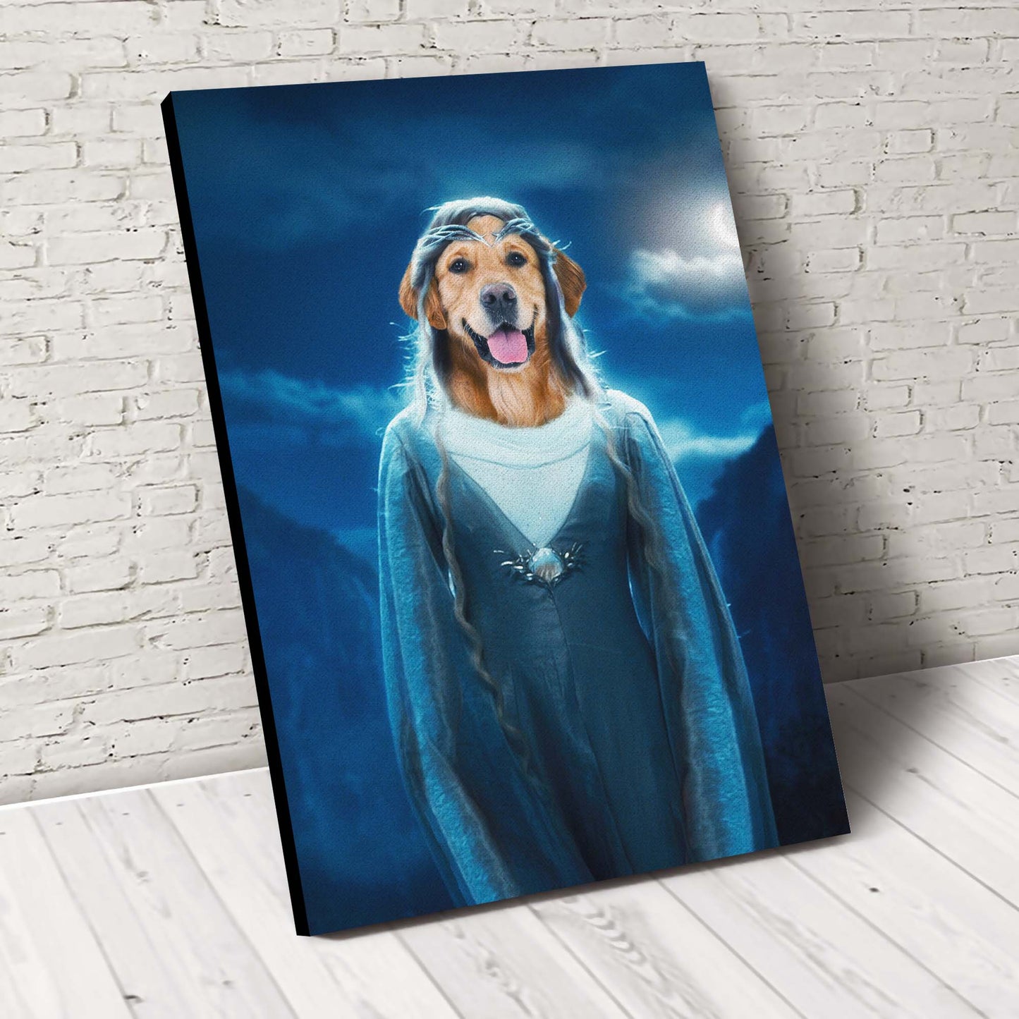 High Princess Paw Custom Pet Portrait Canvas - Noble Pawtrait