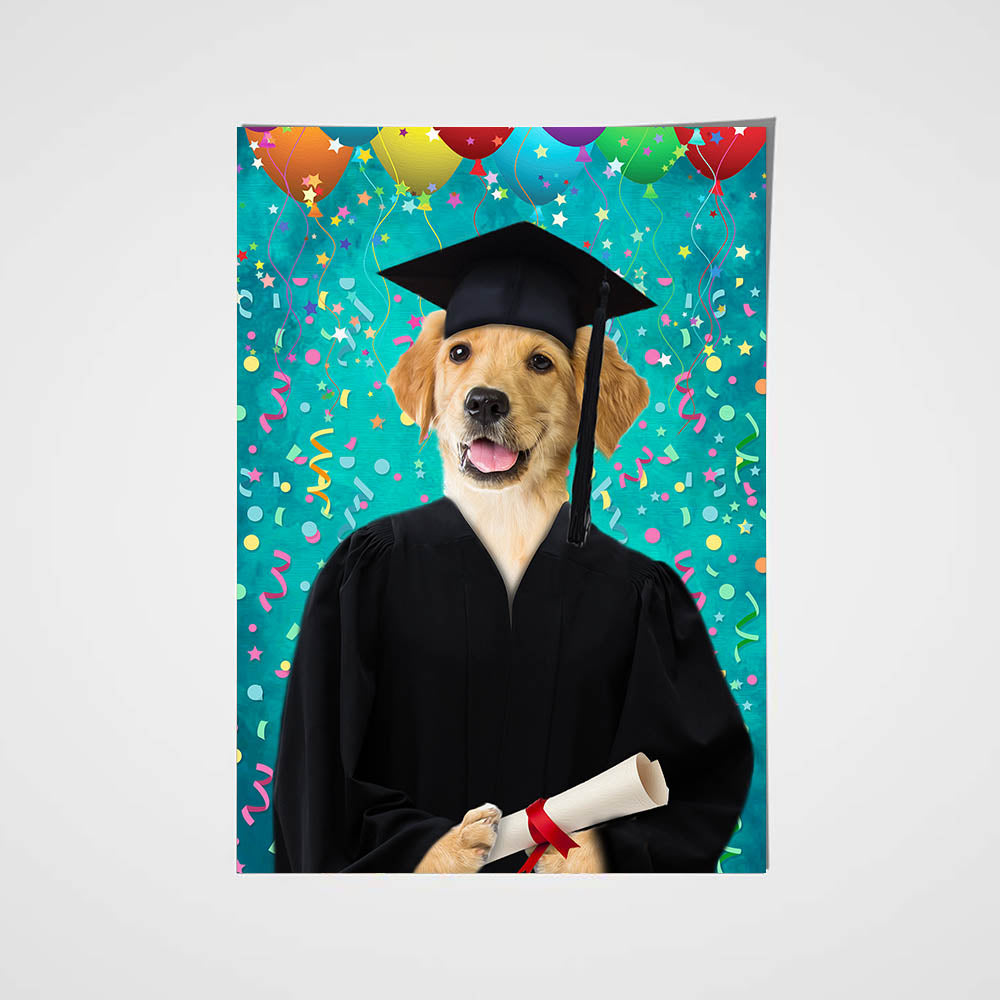 Graduation Paw Custom Pet Portrait Poster - Noble Pawtrait