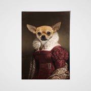 The Lady in Red Custom Pet Portrait - Noble Pawtrait