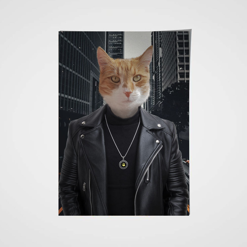 The Leather Rebel Custom Pet Portrait - Noble Pawtrait