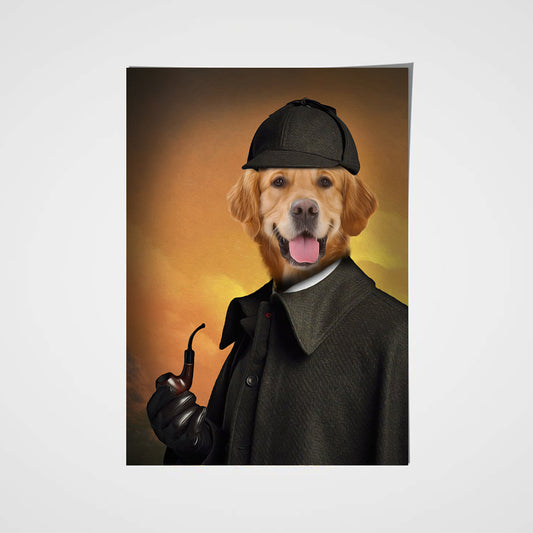 Detective Paw Custom Pet Portrait Poster - Noble Pawtrait