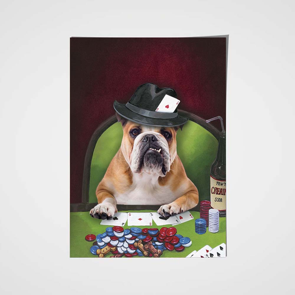 Poker Player Custom Pet Portrait - Noble Pawtrait