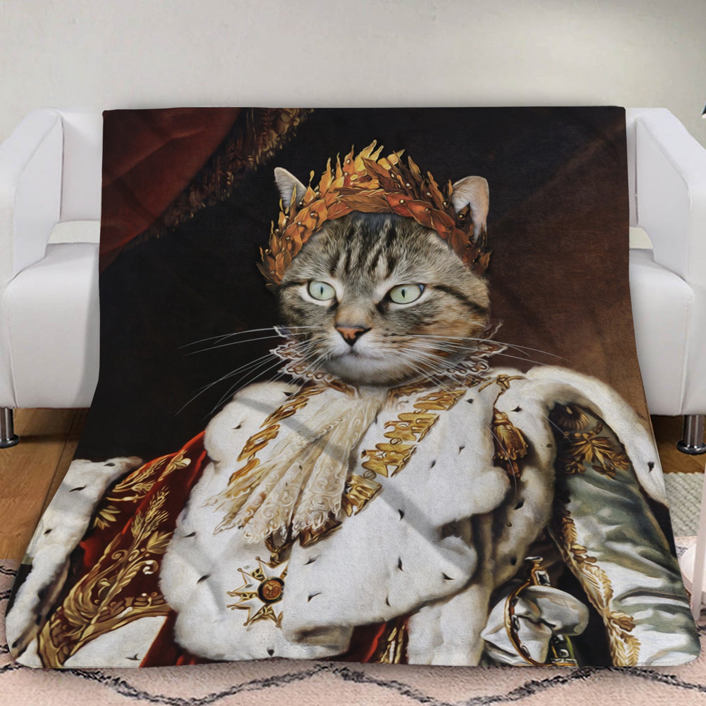 The Emperor Custom Pet Blanket - Noble Pawtrait