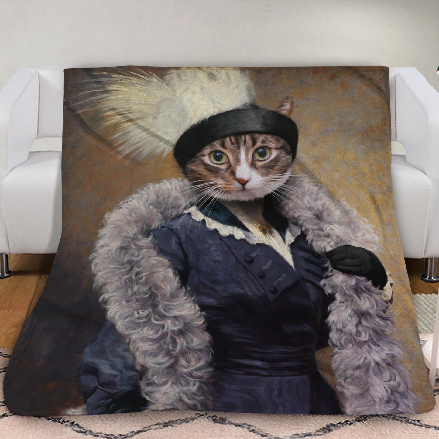 The Foxy Lady Custom Pet Blanket - Noble Pawtrait
