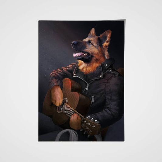 The Guitarist Custom Pet Portrait Poster - Noble Pawtrait